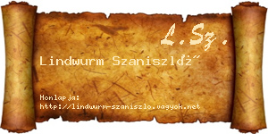 Lindwurm Szaniszló névjegykártya