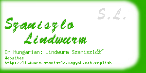 szaniszlo lindwurm business card